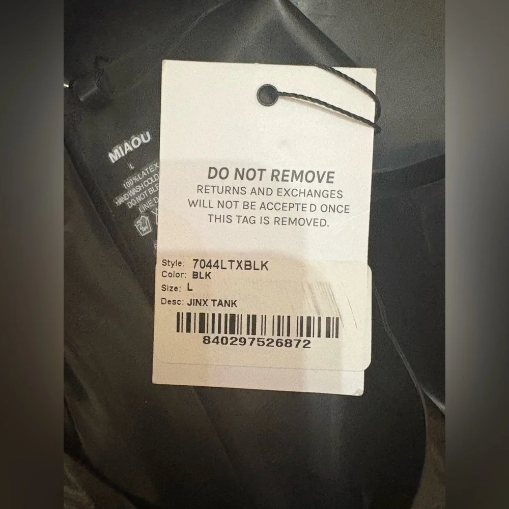 Miaou Jinx Tank Top Cami Latex Black Fetish Sz Large NWT $295...Revolve - Picture 13 of 16